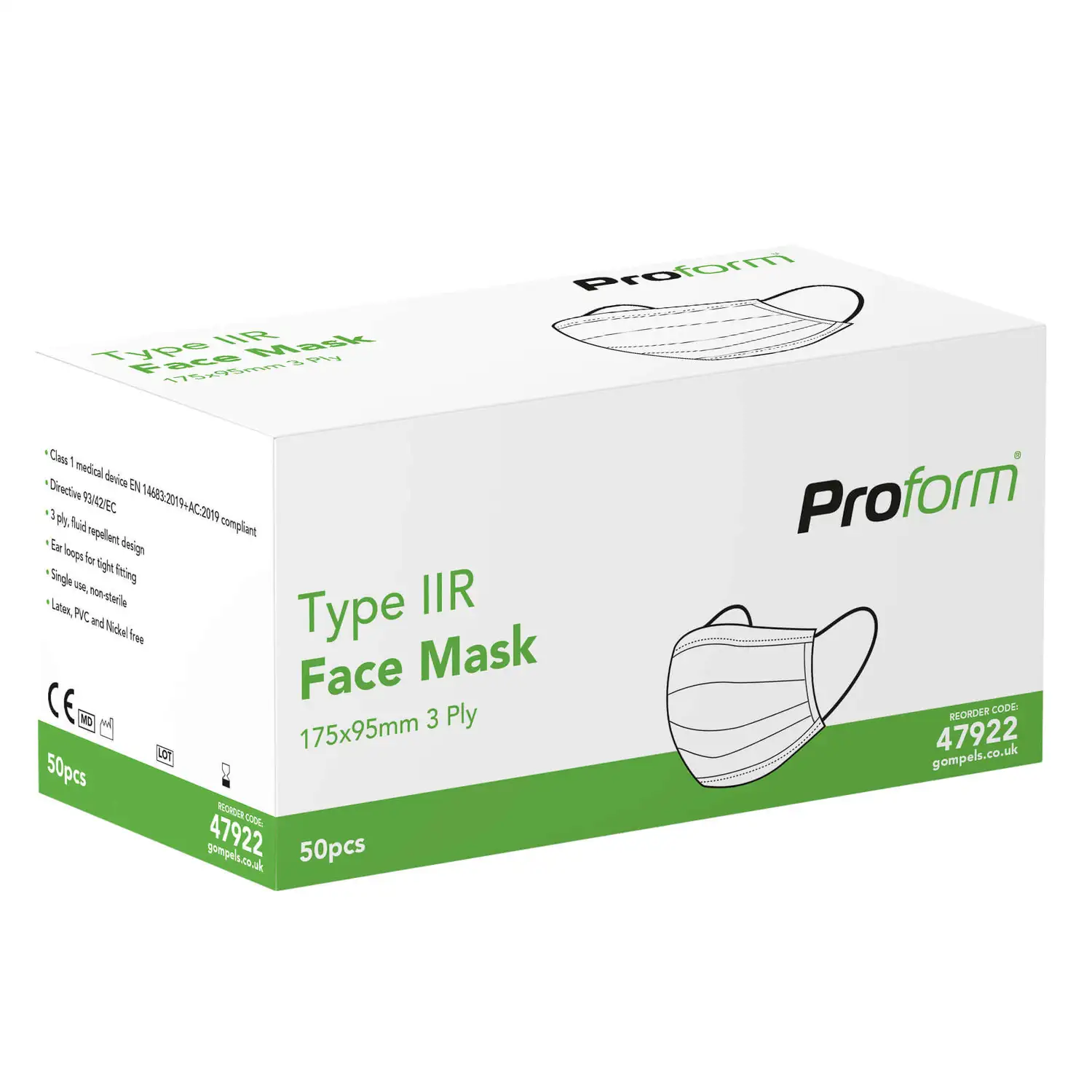 Proform Type IIR Face Masks 50 Pack