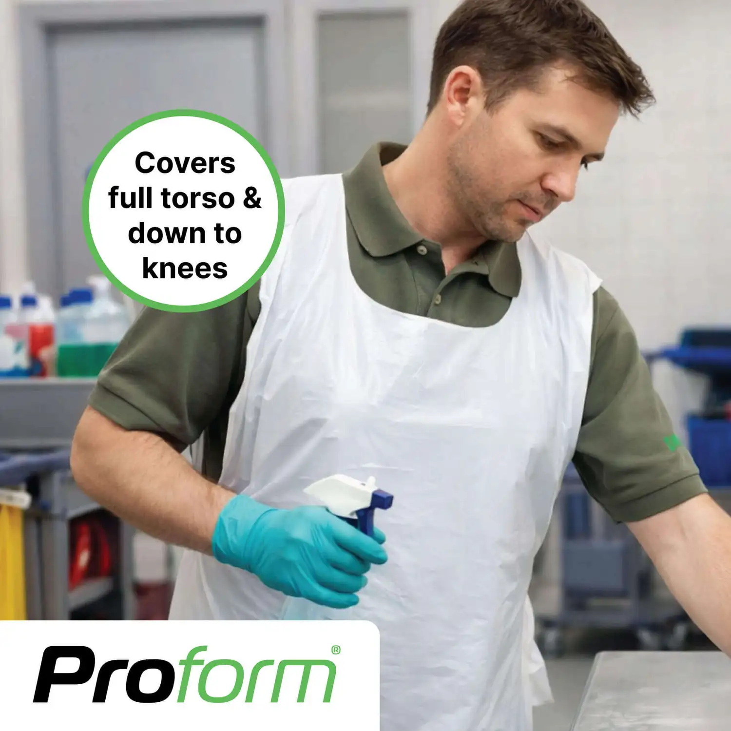 Proform Premium Disposable Plastic Aprons on a Roll 200 Pack image 3